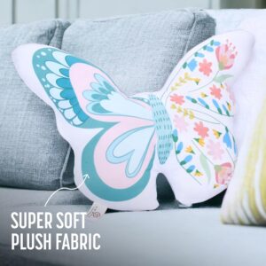 PixieCrush Butterfly Pillow - Butterfly Room Decor - Decorative Flower Throw Pillow - Stuffed Butterfly - Soft & Plush Butterfly Stuffed - Pink Butterfly Throw Pillow - Butterfly Plush