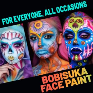 BOBISUKA Face Body Paint, 15 Color Professional Face Painting Palette for Art Theater Halloween Party Cosplay Clown Sfx Makeup for Women Adults, Non-Toxic Washable