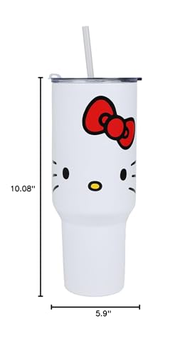 Bioworld Hello Kitty 40 Oz. Stainless Steel Tumbler With Leak-Proof Lid