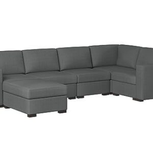 Sunrise Coast Modular Sectional Sofa Couche Convertible L Shaped Couches with Ottoman 127" Grey Large Sleeper Sofa Bed 6 Seat Sofa for Living Room