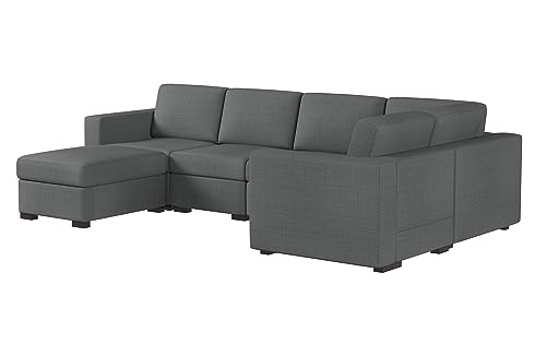 Sunrise Coast Modular Sectional Sofa Couche Convertible L Shaped Couches with Ottoman 127" Grey Large Sleeper Sofa Bed 6 Seat Sofa for Living Room