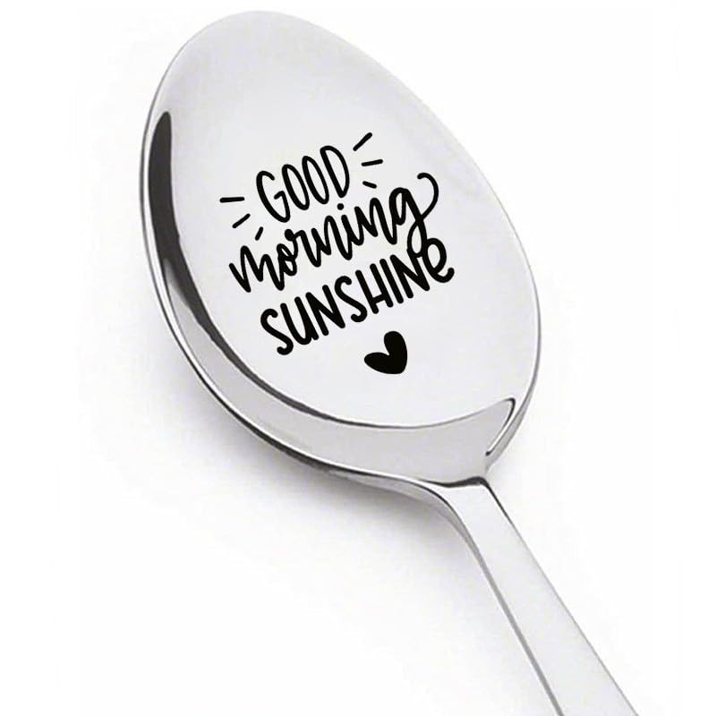 Anniversary Birthday Gift for Wife Best Friend Good Morning Sunshine Spoon Gifts for Mom Granddaughter Coffee Tea Lovers Gifts for Sister Grandma Coffee Tea Spoons