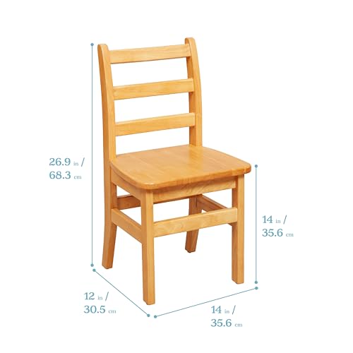 ECR4Kids 24in x 48in Rectangular Hardwood Table with 24in Legs and Four 14in Chairs, Kids Furniture, Honey