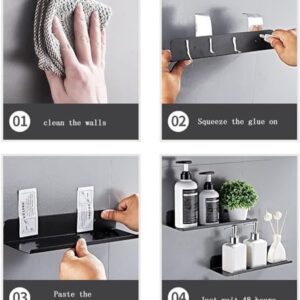 Melairy Brushed Corner Shelves, Shower Shelf Shelf no Drilling Shower Basket Caddy Shower Organiser Storage Aluminum Silver 7.87inch