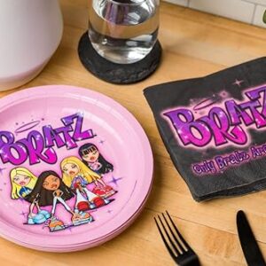 Silver Buffalo Bratz Dolls 32-Piece Purple Paper Napkin and Plate Party Pack Featuring Yasmin, Sasha, Jade, and Cloe