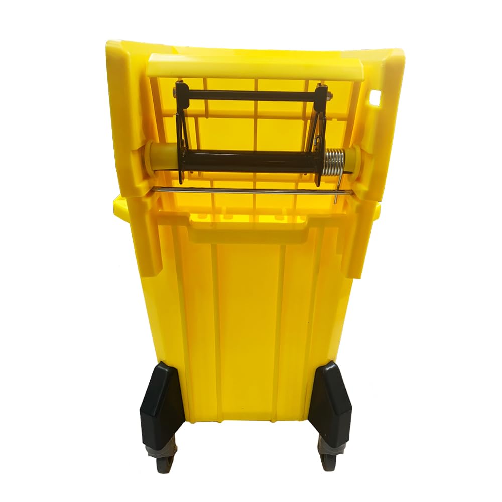 Zion Jan-San USA mop Bucket Deluxe Side Press Wringer 42L commerial Residential Janitorial Cleaning/Heavy-Duty/Compact/Easy Cleaning/Multi-Compartment/with Wheels/for Professional Use/Ergonomic