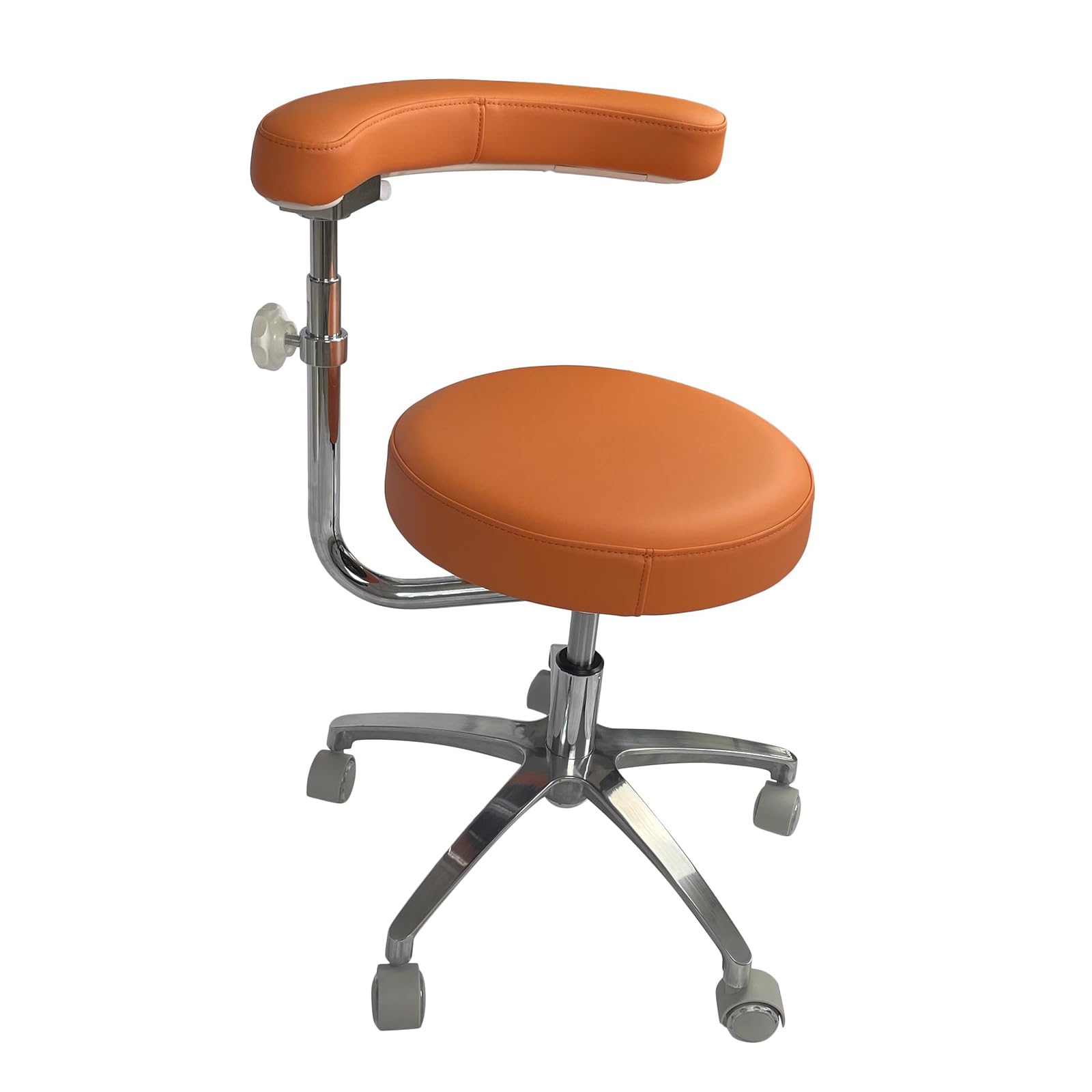 SFKLYU Doctor Chair Assistant Stool Microfiber Leather Dental Stool Dentist Chair with Armrest Adjustable Height,A