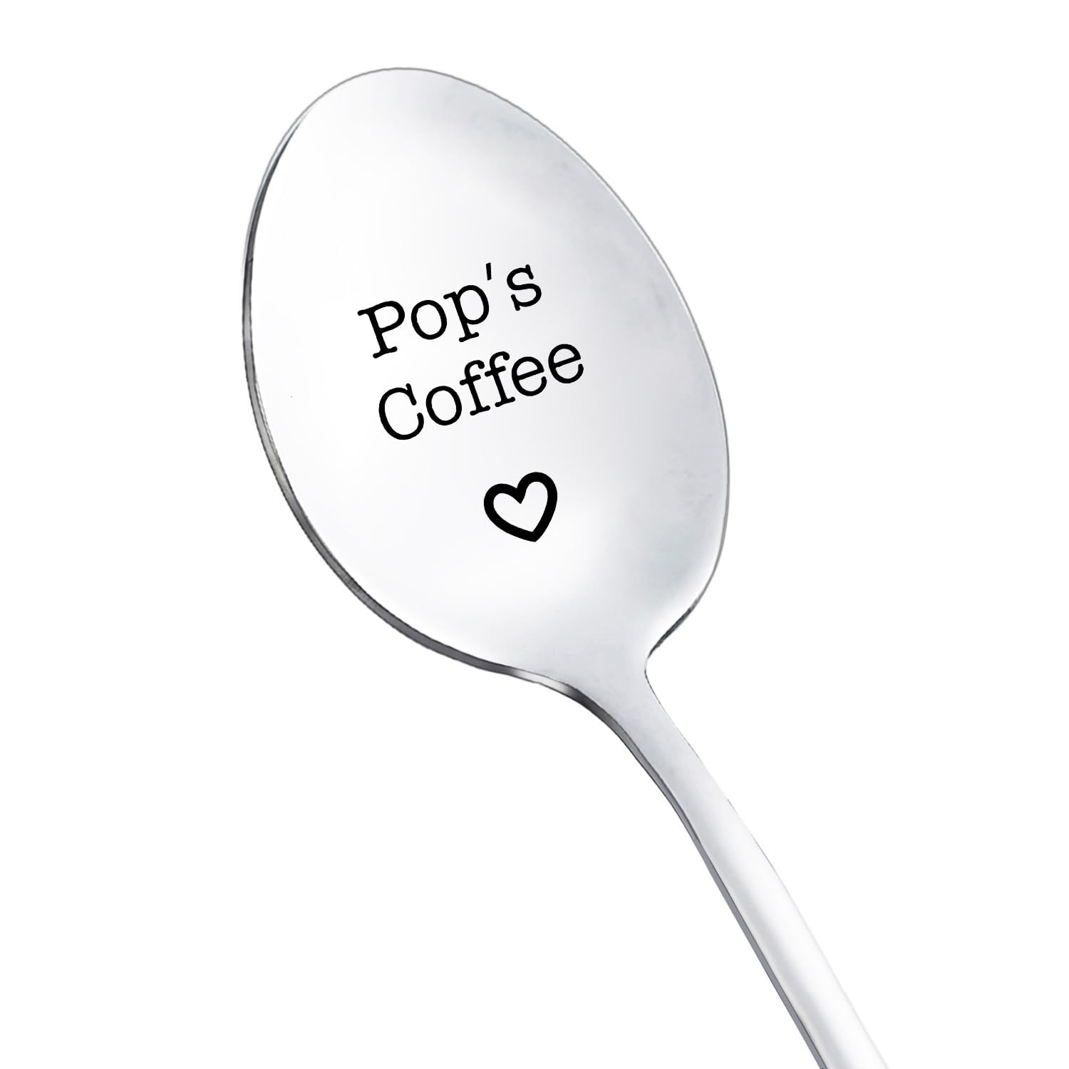 Pop Gifts Coffee Spoon from Grandkids Grandchildren Fun Pop's Coffee Spoons for Grandpa Papa Coffee Lover Gifts for Grandfather Granddaddy Christmas Gift Engraved Pop Spoon