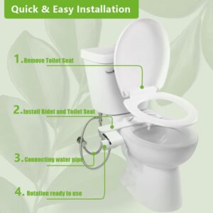 Bidet, Bidet Attachment for Toilet, Non-Electric Fresh Water Bidet with Self-Cleaning Nozzle