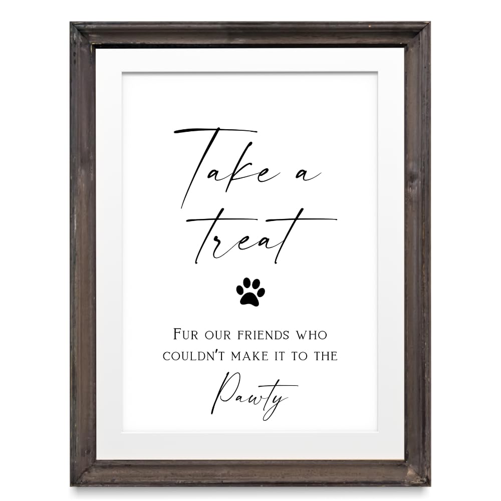 Take a Treat Doggie Bag Sign, Dog Wedding Decoration, Pet Favor Cat, Treat Reception Gift for Guests, Thank You Bridal Shower Supplies, Fur Our Friends Who Couldn't Come to The Pawty