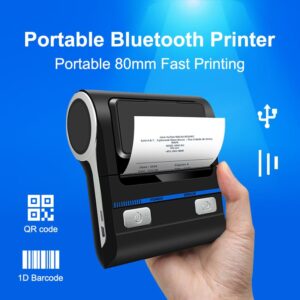 Bagana Thermal Receipt Printer Bluetooth Portable 80mm POS Printer for Small Business Compatible with Android and Windows