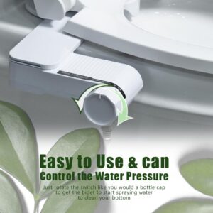 Bidet, Bidet Attachment for Toilet, Non-Electric Fresh Water Bidet with Self-Cleaning Nozzle