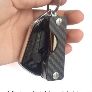 Leeuoe Carbon Fiber Key Organizer,Compact Key Holder,Minimalist Multikey Folding Keyholder(3-7 Keys)