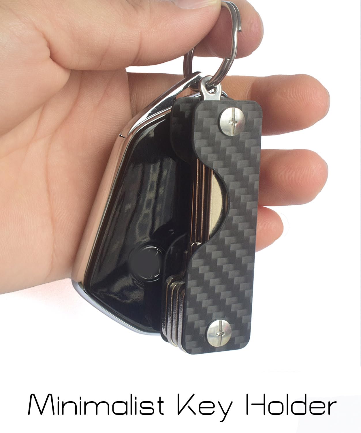 Leeuoe Carbon Fiber Key Organizer,Compact Key Holder,Minimalist Multikey Folding Keyholder(3-7 Keys)