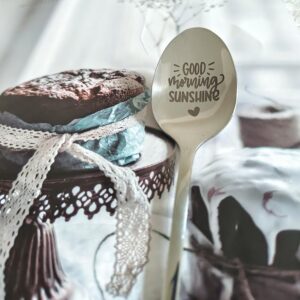 Anniversary Birthday Gift for Wife Best Friend Good Morning Sunshine Spoon Gifts for Mom Granddaughter Coffee Tea Lovers Gifts for Sister Grandma Coffee Tea Spoons