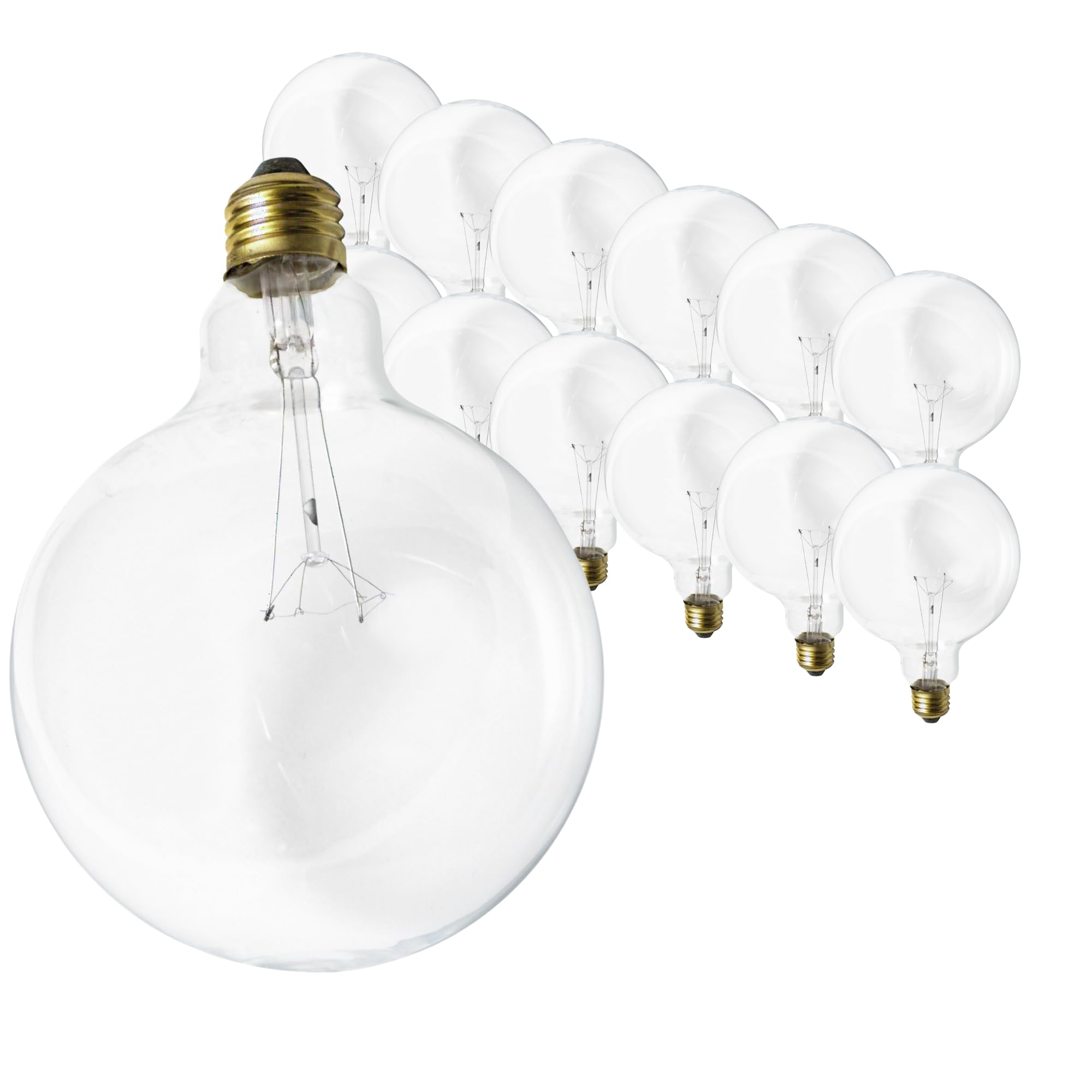 Satco S3011 40 Watt G40 Incandescent; Clear; 4000 Average Rated Hours; 300 Lumens; Medium Base; 120 Volt (12 Incandescent Light Bulbs)