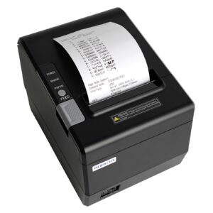 rongta kitchen restaurant pos printer rp850p, 80mm thermal receipts printer with auto cutter, usb serial ethernet for esc/pos, support windows/mac cash drawer, no bluetooth, no square