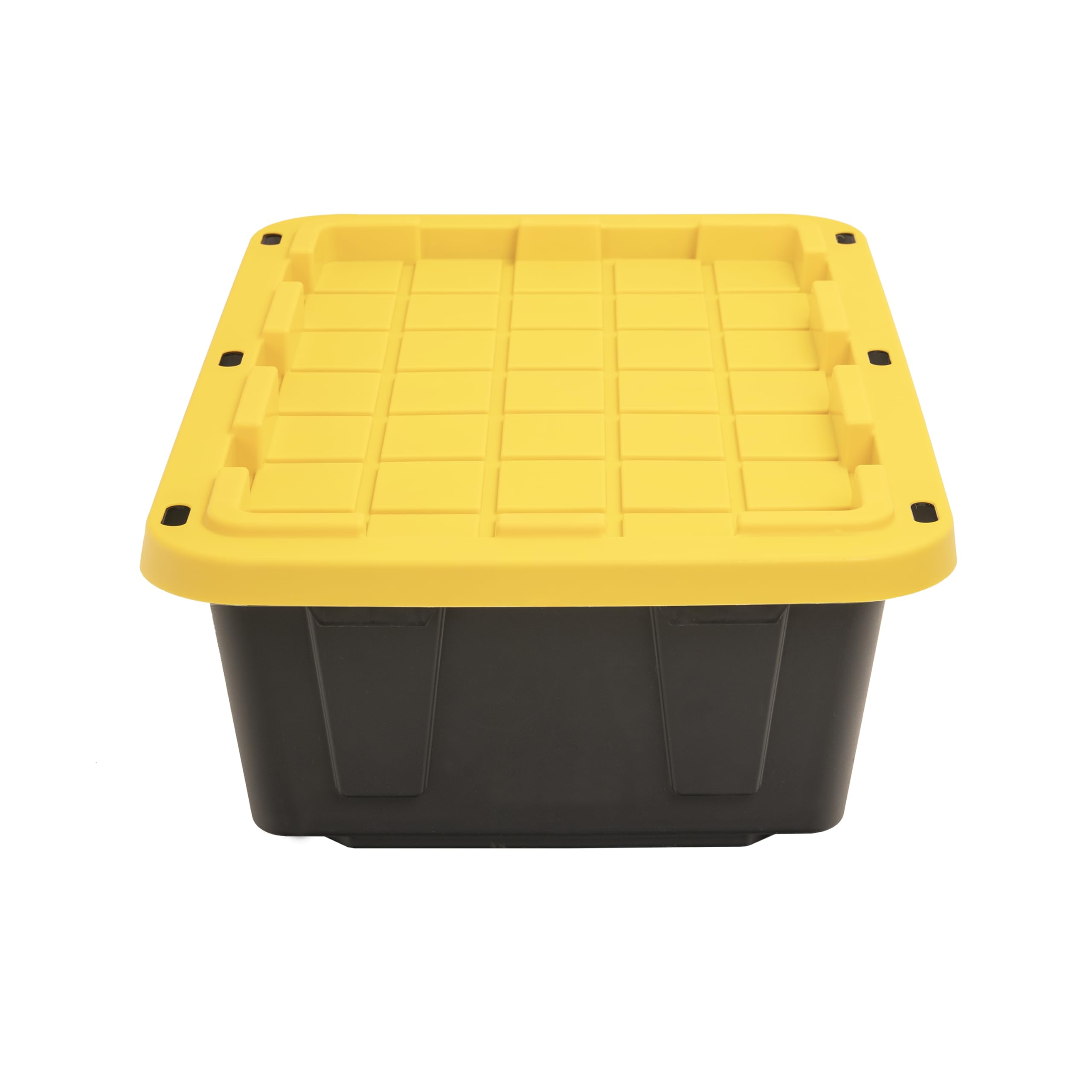 CX BLACK & YELLOW®, 15-Gallon Heavy Duty Tough Storage Container & Snap-Tight Lid, (9.5”H x 20.6”W x 30.6”D), Weather-Resistant Design and Stackable Organization Tote [5 Pack]