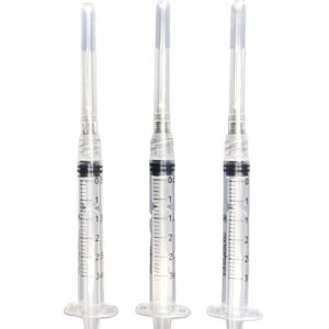 NANOSHARPS 3ml 3cc Luer Lock Syringe with Needle (Box of 100), 22Gx1", Individually Packaged 22x1