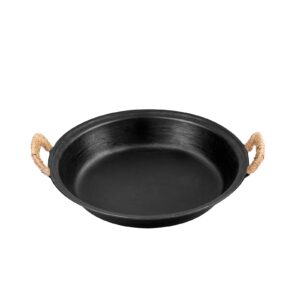 wangyuanji cast iron skillet, heavy-duty & large pan, 14.2-inch dual assist handles cast iron pan,oven safe cookware - for indoor/outdoor, grill, stovetop use(black)