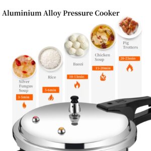 AUNMAS Stovetop Aluminum Pressure Cooker, 18cm Bottom 3L Mini Pressure Cooker Pressure Cooker for Canning Stove Top Fast Cooking