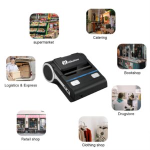 Bagana Thermal Receipt Printer Bluetooth Portable 80mm POS Printer for Small Business Compatible with Android and Windows