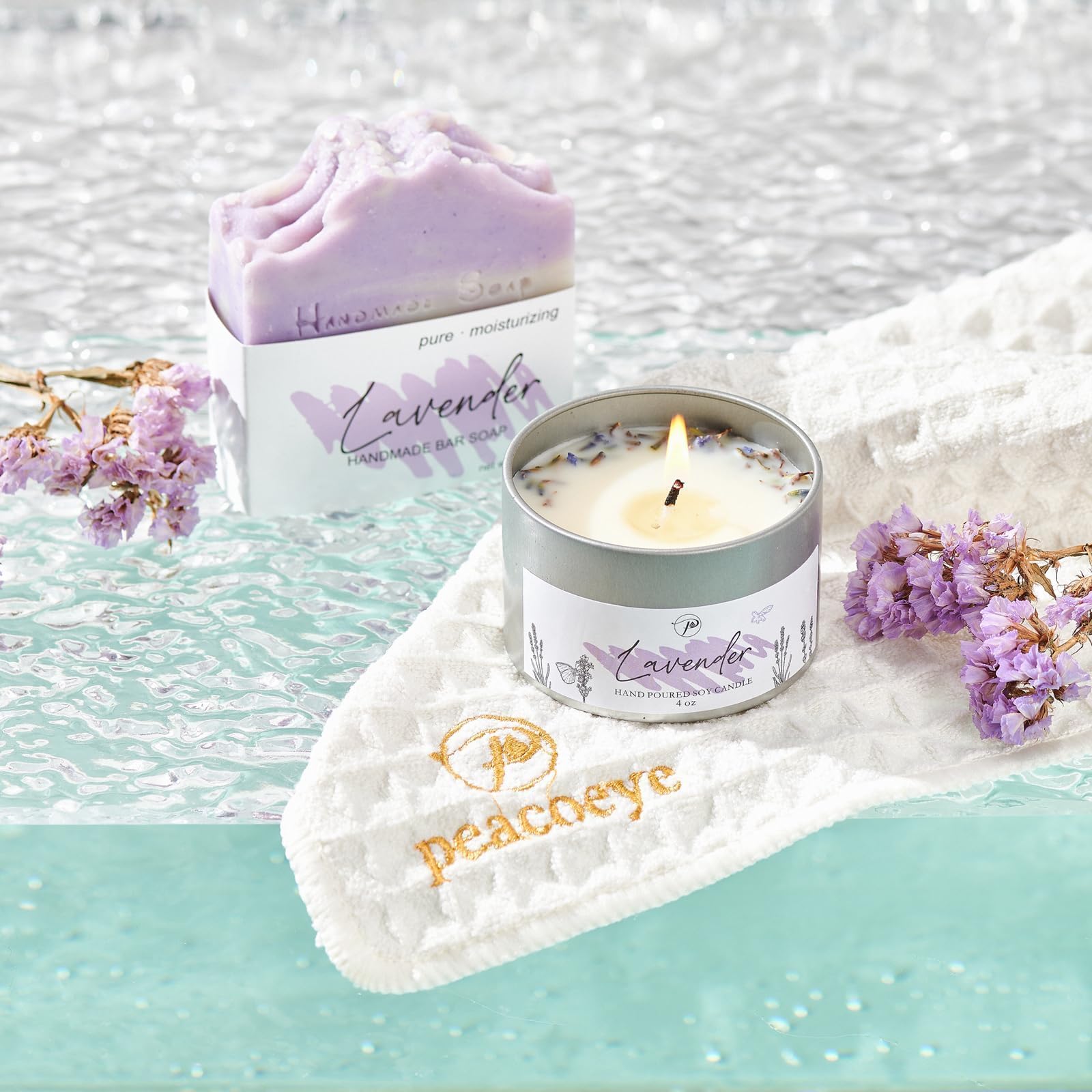 Peacoeye Birthday Gifts for Women Who Have Everything Thanksgiving Gift Christmas Gifts Inspirational Gifts Lavender Spa Gift Basket Set for Mom Sister Wife Girlfriend Nurse Coworker Best Friend Gifts