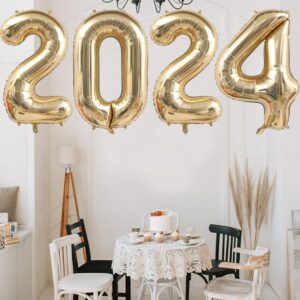 2024 Balloons Huge Light Gold 40 Inch 20-24-22-40 Large Champagne Gold Helium Mylar Foil Number Balloon Anniversary Festival Birthday Halloween Party Supplies Big Class of 2024 Graduation Decoration