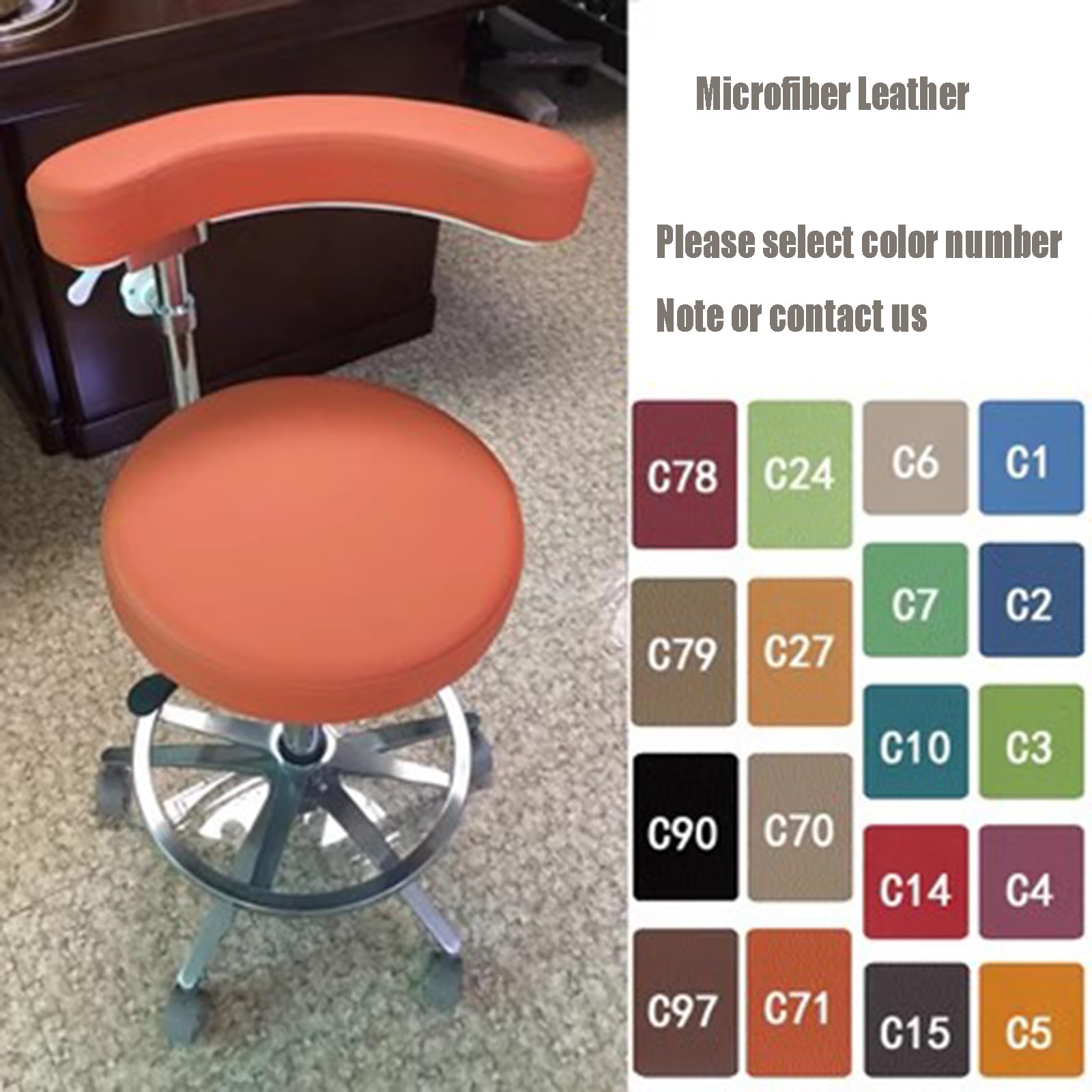 SFKLYU Adjustable Assistant Stool Dental Stool Dentist Chair Microfiber Leather for Office Medical Dentist Shop Lab and Home Beauty Salon,A