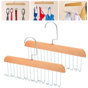 xbaiyanr 2pcs anti slip multi hook coat racks,bra hangers for closet organizer with 8 hooks 360 °swivel belt hanger for closet for belt, tie, tank top, bra, scarf (beige)