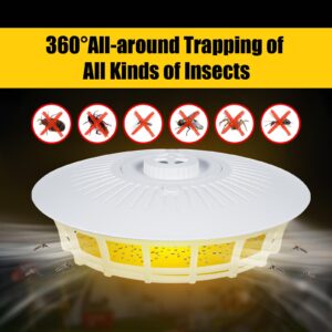 2 Pack Flea Traps for Inside Your Home with 10 Sticky Refill Discs & 4 LED Light Modes Flea Light Trap for Indoor, Harmless & Friendly to Pets & Kids Pest Trapper for Fleas, Flies, Mosquitoes, Moths