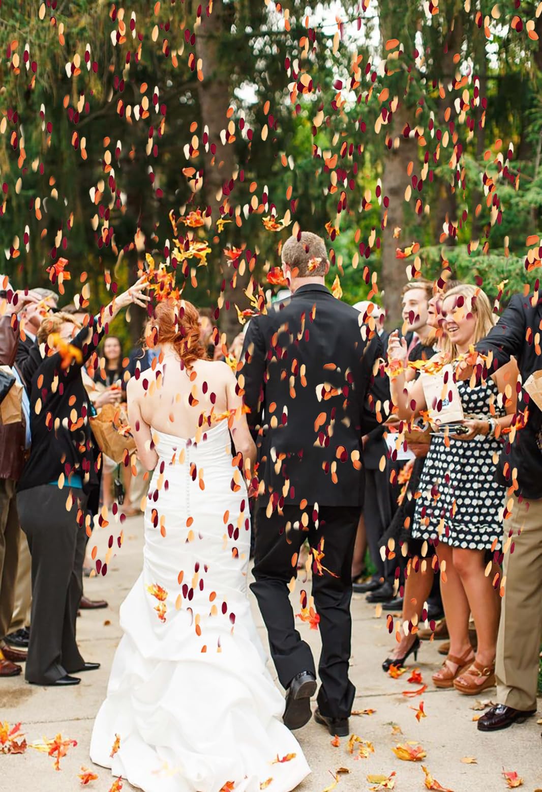 Fall Birthday Party Decorations/Fall Confetti Thanksgiving Decorations/Maroon Orange Confetti/Graduation Burgundy Orange Pumpkin Table Decorations/Burgundy Orange Weddings