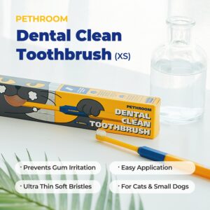 PETHROOM] Dental Micro Fiber Toothbrush for Pet | Small Dogs and Cats Teeth Brushing Cleaning Tooth Care | Soft Bristle Cleaning Toothbrush for Dog Puppy Cat (Extra Small)