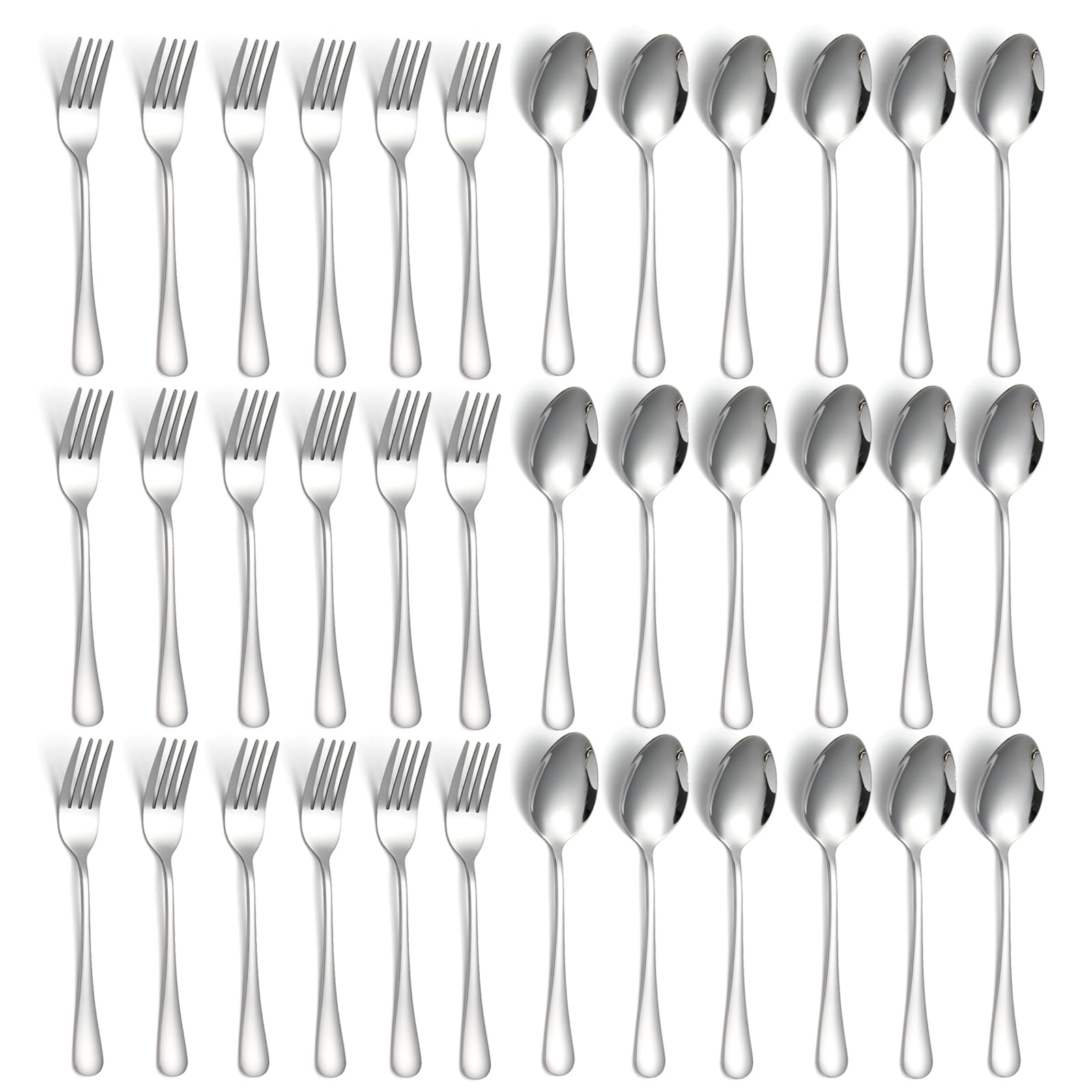 36-Piece Dinner Forks and Spoons Silverware Set, Stainless Steel Flatware Cutlery for Kitchen Home Restaurant, Heavy duty Fork 7.2 Inch and Tablespoon 6.7 Inch, Dishwasher Safe