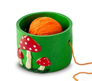 mushroom yarn bowl for crocheting green crochet bowls for yarn red docor crochet bowl knitting bowl