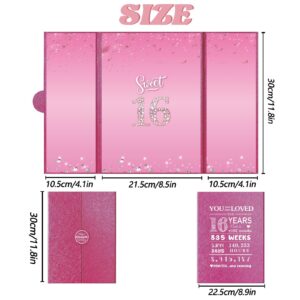 Crenics Sweet 16 Birthday Decorations, Creative Hot Pink 16th Birthday Guest Book Alternative, Large 16th Birthday Signature Book 12" x 18", Great 16 Years Old Birthday Gifts for Girls