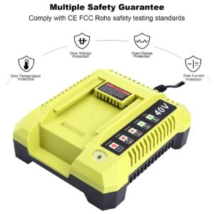 Kotoate Replacement for Ryobi 40V Battery Charger, OP401 Charger Compatible with Ryobi 40V Lithium Battery OP4040 OP4050 OP4050A OP40601 OP4026 OP4015 OP4030 Fast Charger