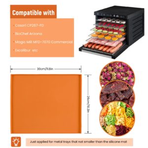 6 Pack Silicone Dehydrator Trays for Making Fruit Leather Compatible with Cosori CP267-FD, Non Stick Dehydrator Trays with Raised Edge Reusable Silicone Mats for Dehydrating Veggis Liquids Crackers