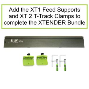 BOW Products 36” XT XTENDER Fence - T-Track Table Fence System with Multiple T-Slots for Woodworking Accessories - Fits Portable Table Saws, Cabinet Saws, and Band Saws - XT536 (Fence Only)