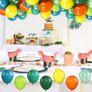 Green Orange Yellow Balloons, 60 PCS 12 Inch Sage Green Yellow Blue Latex Balloons for Boys Girls Jungle Themed Birthday Wedding Graduation Baby Shower Safari Dinosaur Party Decor