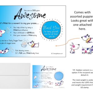 Smiling Wisdom - Bulk 40 Gift Sets - 4 Different Sets of 10 - Quarterly Gifts - Encouraging Praising Employee Volunteer Student Appreciation Cards Envelopes - 120 Pcs - Storm Puppy Warrior Light