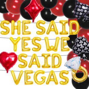 laventy 16 pcs she said yes we said vegas balloon las vegas bachelorette party decorations casino bachelorette bridal shower balloons garland