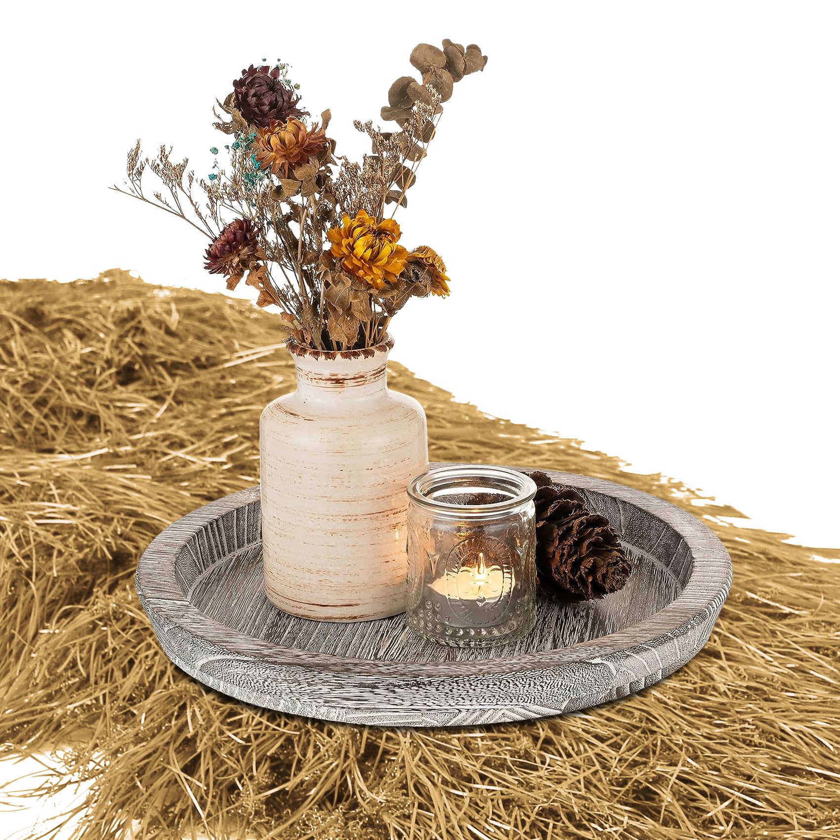 XLX TURF Faux Thatch Straw Table Runner 13 X 36 Inch, Yellow Grass Hay Table Centerpiece Decorations for Western Cowboy Birthday Thanksgiving Party, Hunting Theme, Home DIY Crafts