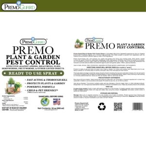 Plant & Garden Pest Control by Premo Guard - 32 oz - Insect & Disease Control for Organic Gardening - Effective Natural Plant Based Formula for Inside & Outside Plants