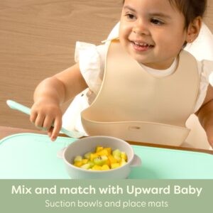 Upward Baby Spoons Self Feeding 12+ Months - Baby Feeding Spoons, Baby Led Weaning Spoons, Baby Feeding Essentials, Baby Food Spoons - Silicone Baby Spoon - Baby Self Feeding Spoon