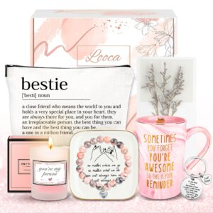 looca best friend birthday gift basket for women - unique friendship gifts for bestie, bff