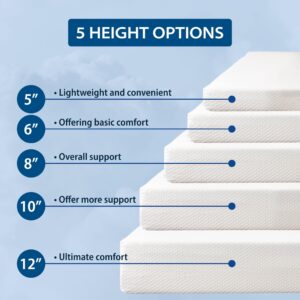 HOMES: Inside + Out Nixy Twin Size Mattress 5 Inch Foam Mattress in a Box, Bamboo Charcoal Foam Mixed High-Density Base for Cool Sleep & Pressure Relief, Medium Firm CertiPUR-US Certified Mattresses