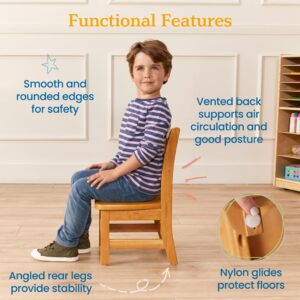 ECR4Kids 24in x 48in Rectangular Hardwood Table with 20in Legs and Four 10in Chair, Kids Furniture, Honey