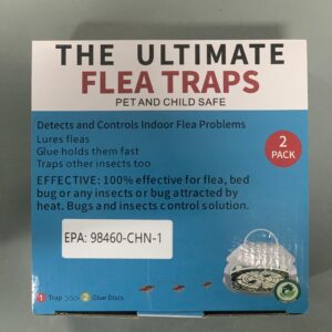 2 Pack Flea Traps for Inside Your Home with 10 Sticky Refill Discs & 4 LED Light Modes Flea Light Trap for Indoor, Harmless & Friendly to Pets & Kids Pest Trapper for Fleas, Flies, Mosquitoes, Moths