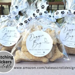 Take a Treat Doggie Bag Sign, Dog Wedding Decoration, Pet Favor Cat, Treat Reception Gift for Guests, Thank You Bridal Shower Supplies, Fur Our Friends Who Couldn't Come to The Pawty